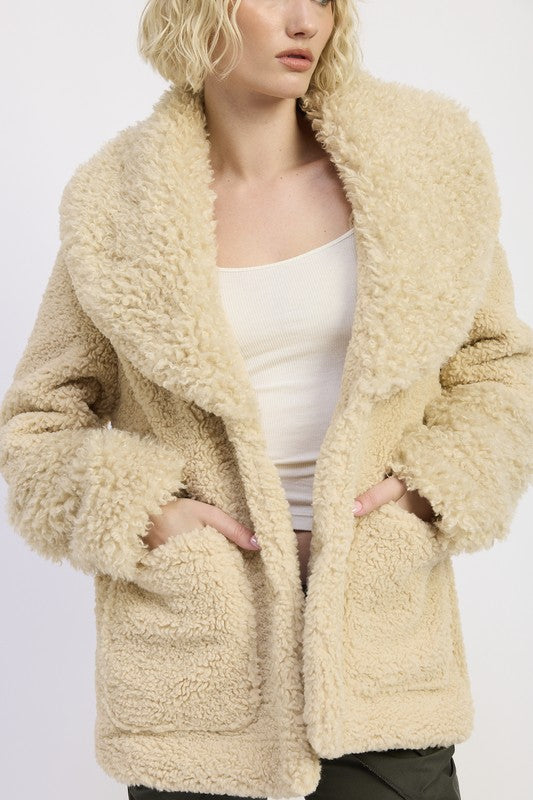 Emory Park Fur Trimmed Fleece Jacket with Pockets