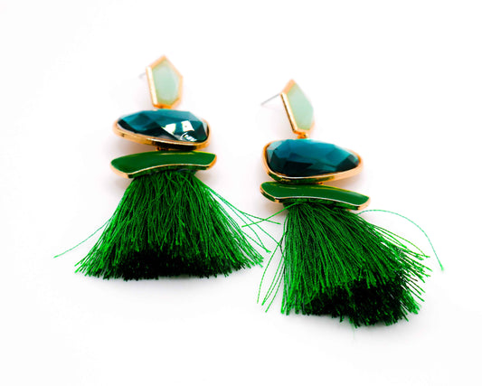 Emerald Sparkle Gems Earrings – Crystal Drop Earrings for Women