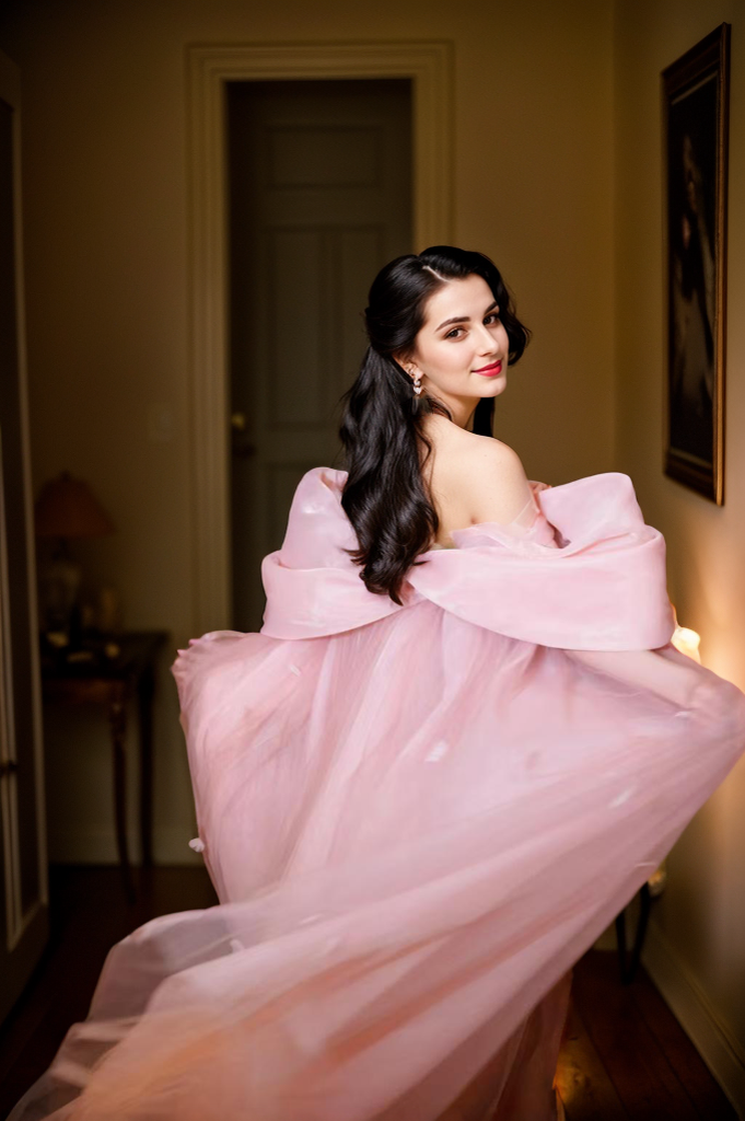 Blush Pink Sheer Bow-Tie Robe Dress – Romantic Elegance