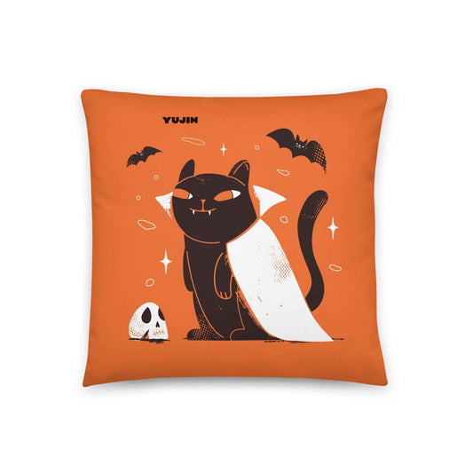 Night Cat Halloween Pillow