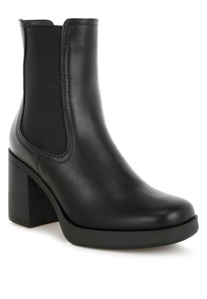 Scuala Faux Leather Chelsea Boots