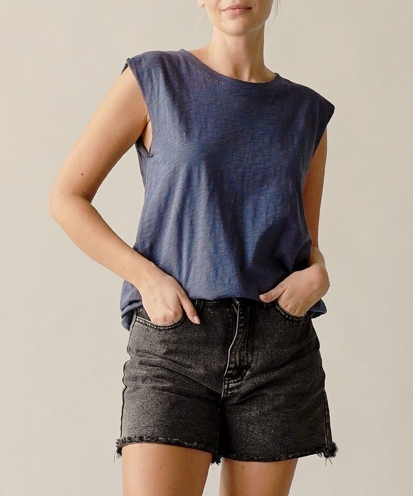 Fabina Cotton Slub Muscle Vintage Tank (New Style)