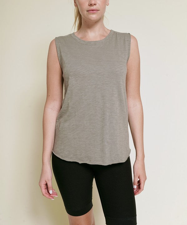 Fabina Cotton Slub Muscle Vintage Tank (New Style)