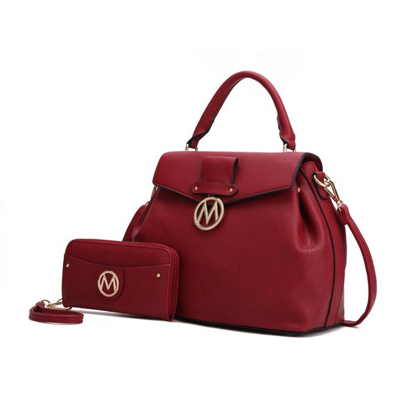 MKF Collection by Mia K Aurora Vegan Leather Satchel and Wallet