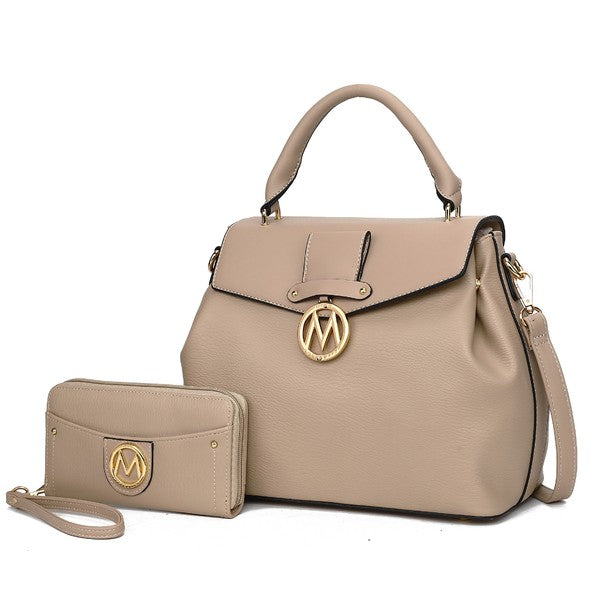 MKF Collection by Mia K Aurora Vegan Leather Satchel and Wallet