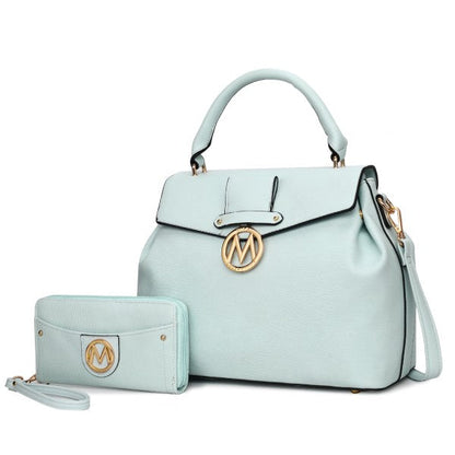 MKF Collection by Mia K Aurora Vegan Leather Satchel and Wallet