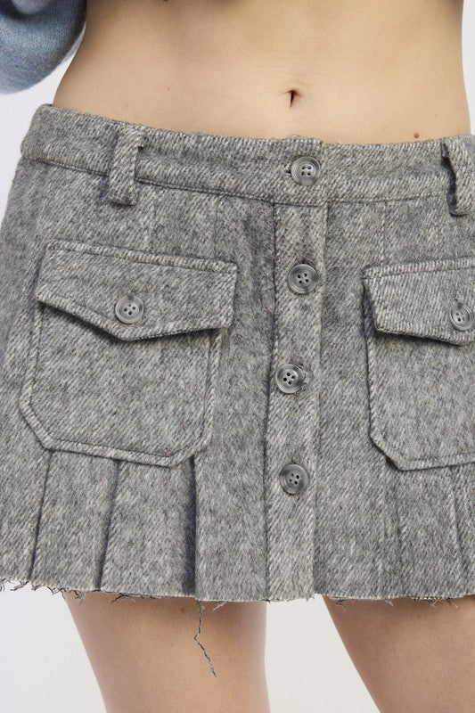 Emory Park Pleated Cargo Mini Skirt