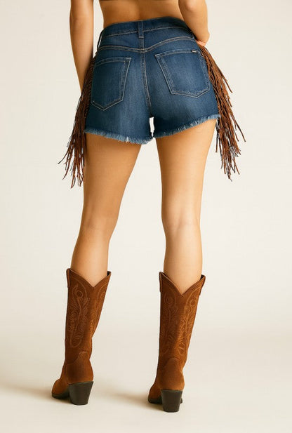 GJG Denim Vaquera Fringe Denim Short