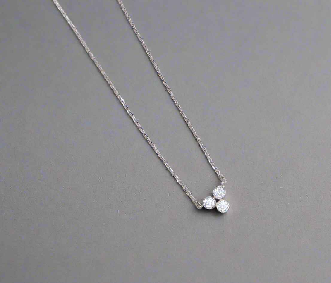 Trinity Faux Diamond Sparkle Necklace | Elegance Redefined