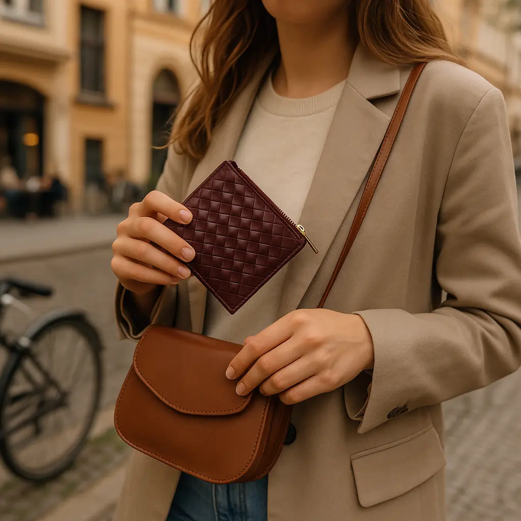 WOVEN LEATHER SMALL WALLET