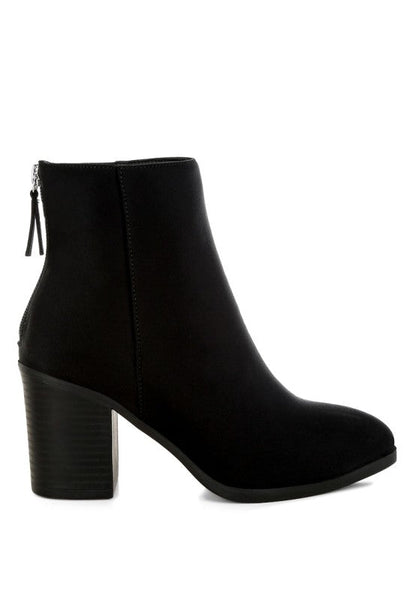 Veyara Lycra Block Heel Ankle Boots