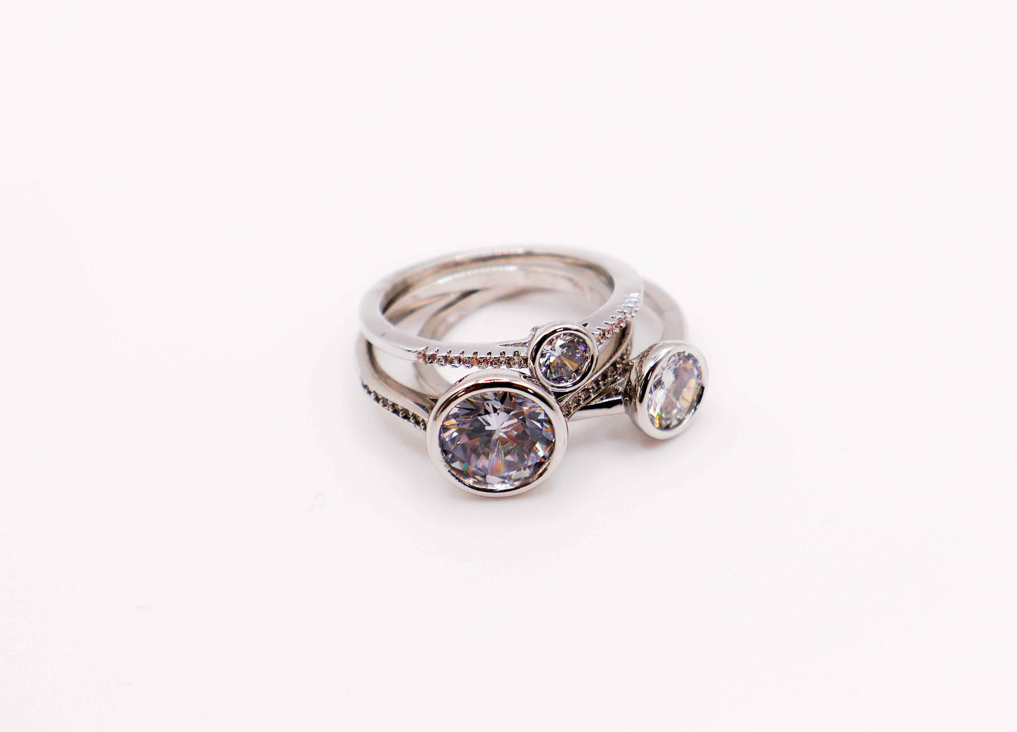 Harmony Gemstone Trio Ring Set