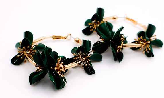 Floral Luxe Hoops – Gold Flower Hoop Earrings