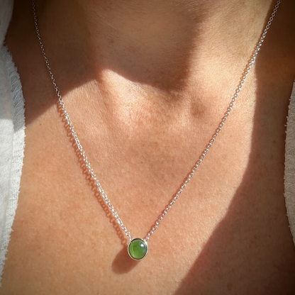 6mm Canadian Jade and Silver Pendant - 5826