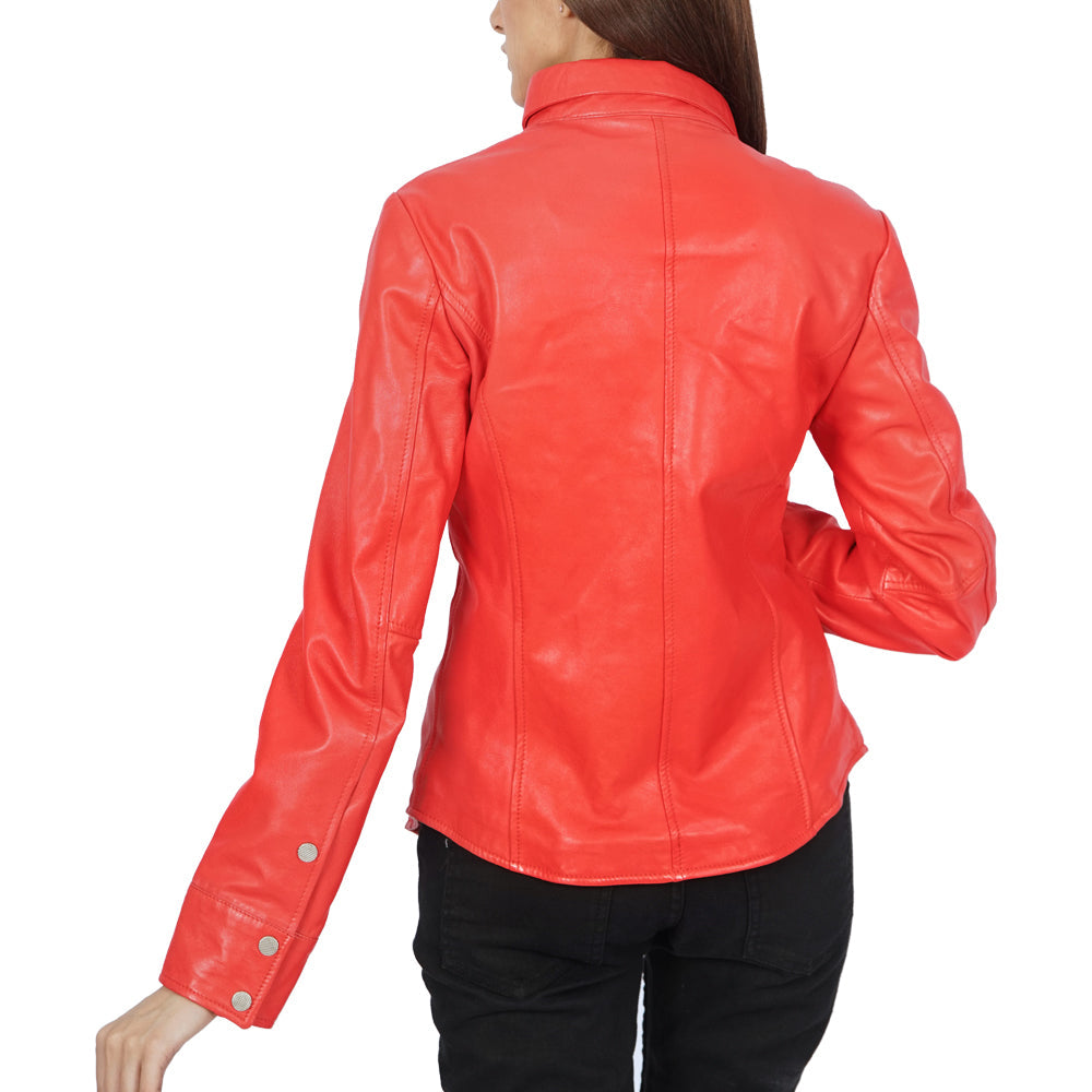 Beth Button-Up Leather Shirt