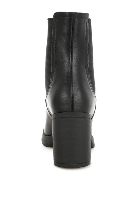 Scuala Faux Leather Chelsea Boots