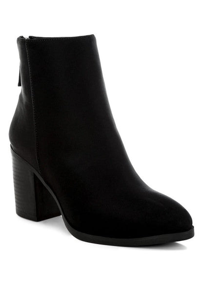Veyara Lycra Block Heel Ankle Boots