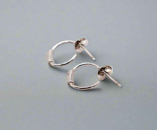 Italian Mini Sterling Silver Hoop Earrings