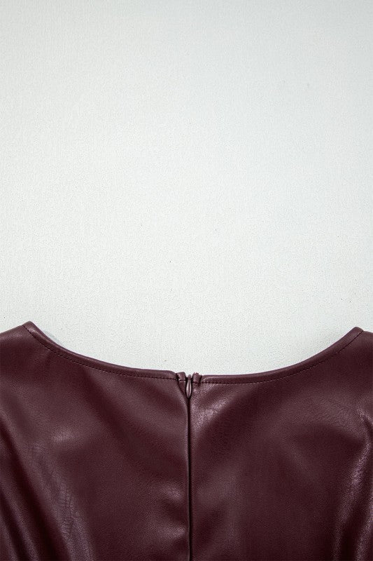 Vegan Leather Sleeveless Mini Dress