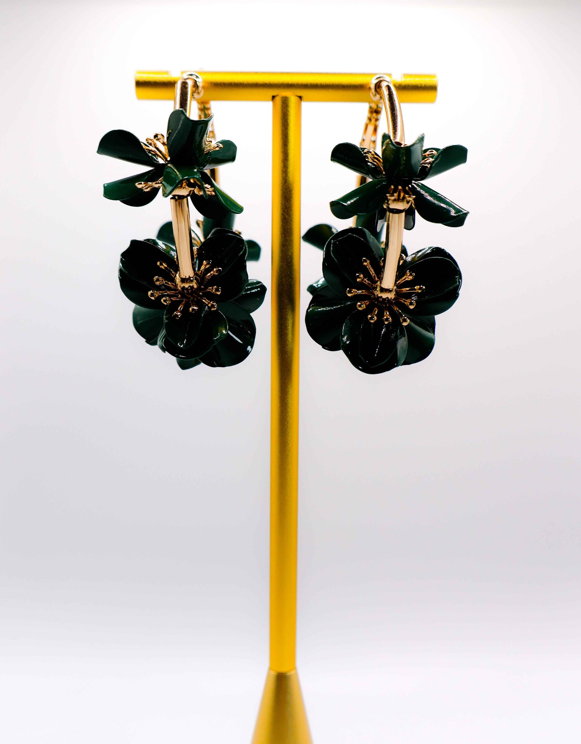 Floral Luxe Hoops – Gold Flower Hoop Earrings