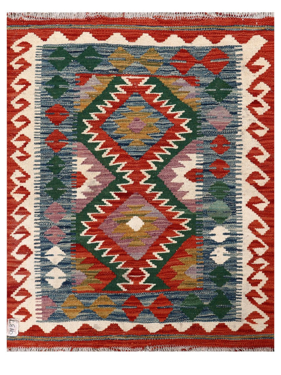 Maimana Afghanistan Kilim Rug - 109 x 86 cm