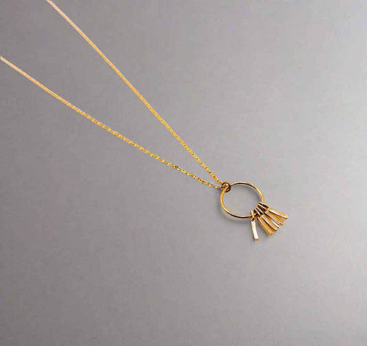 Golden Wind Chimes Pendant Necklace