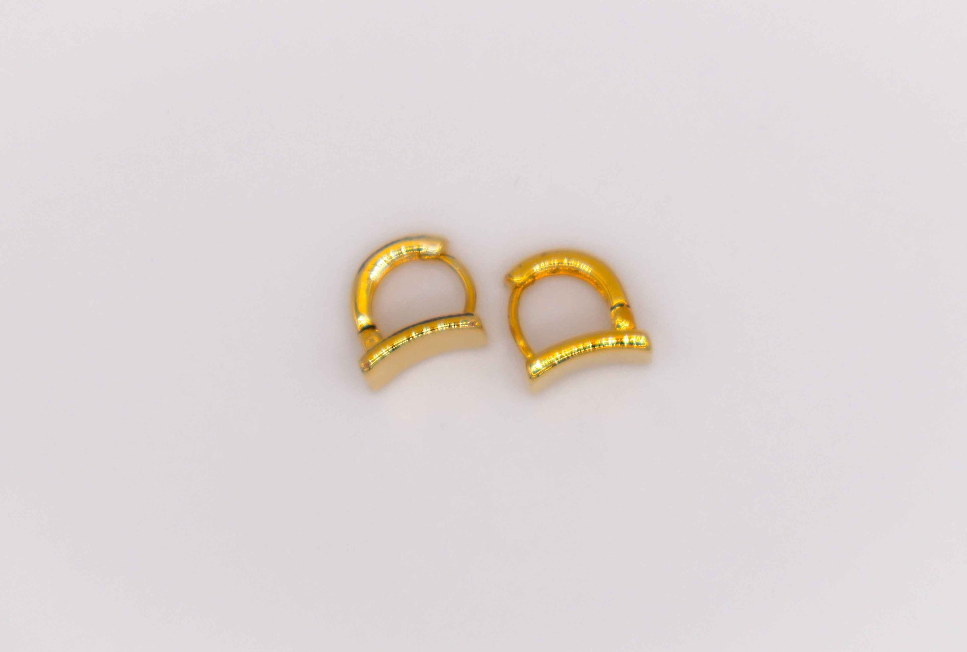 Golden Lock Rectangle Earrings – Elegant Gold-Plated Jewelry for Women