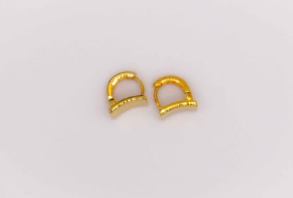 Golden Lock Rectangle Earrings – Elegant Gold-Plated Jewelry for Women