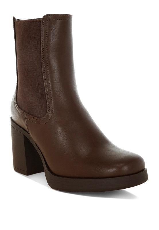 Scuala Faux Leather Chelsea Boots