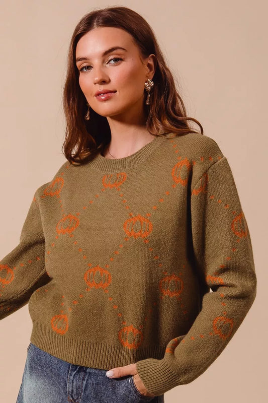 SO ME Pumpkin Rhombus Halloween Thanksgiving Sweater