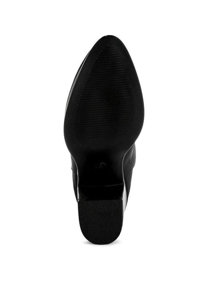 Veyara Lycra Block Heel Ankle Boots