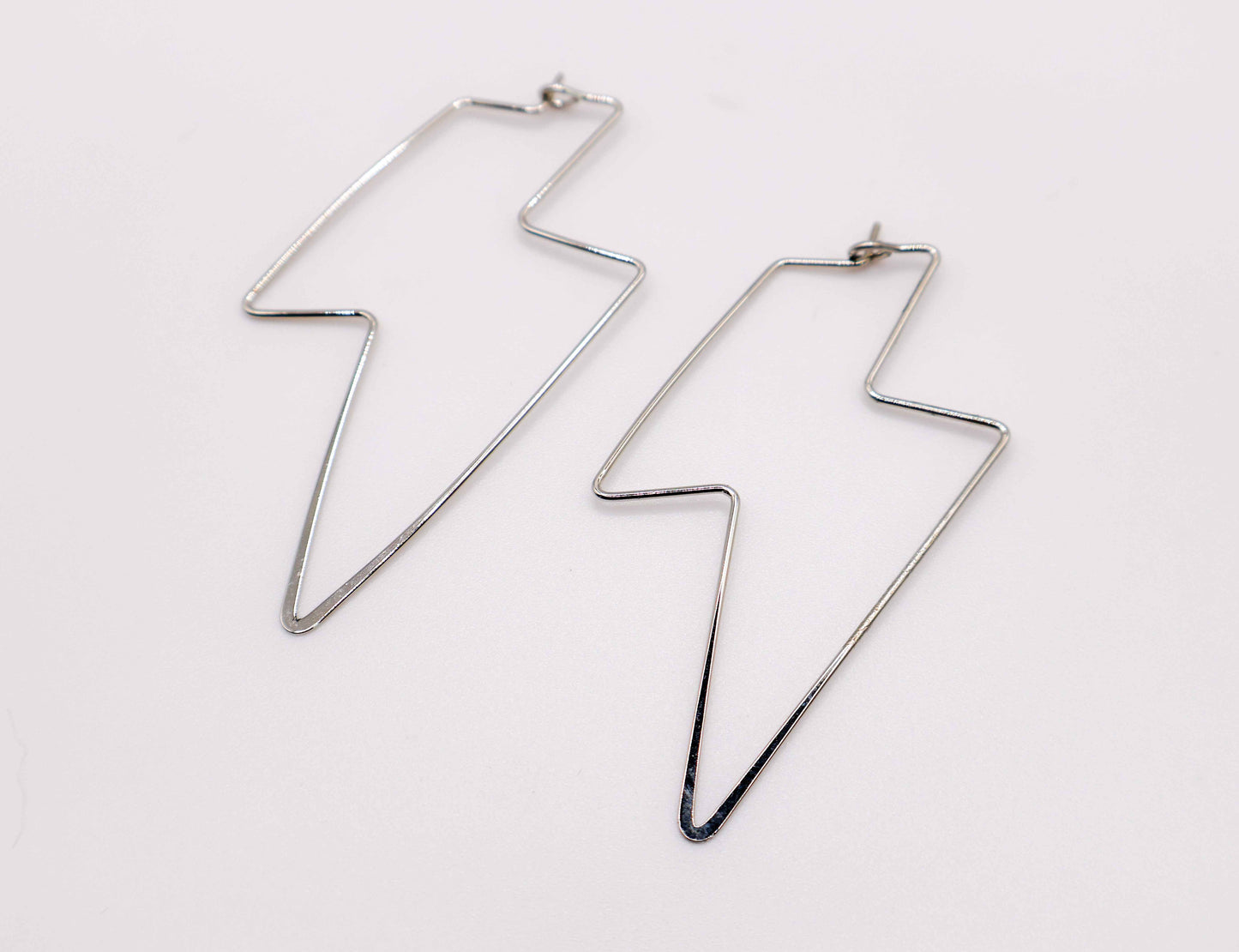Silver Lightning Bolt Earrings