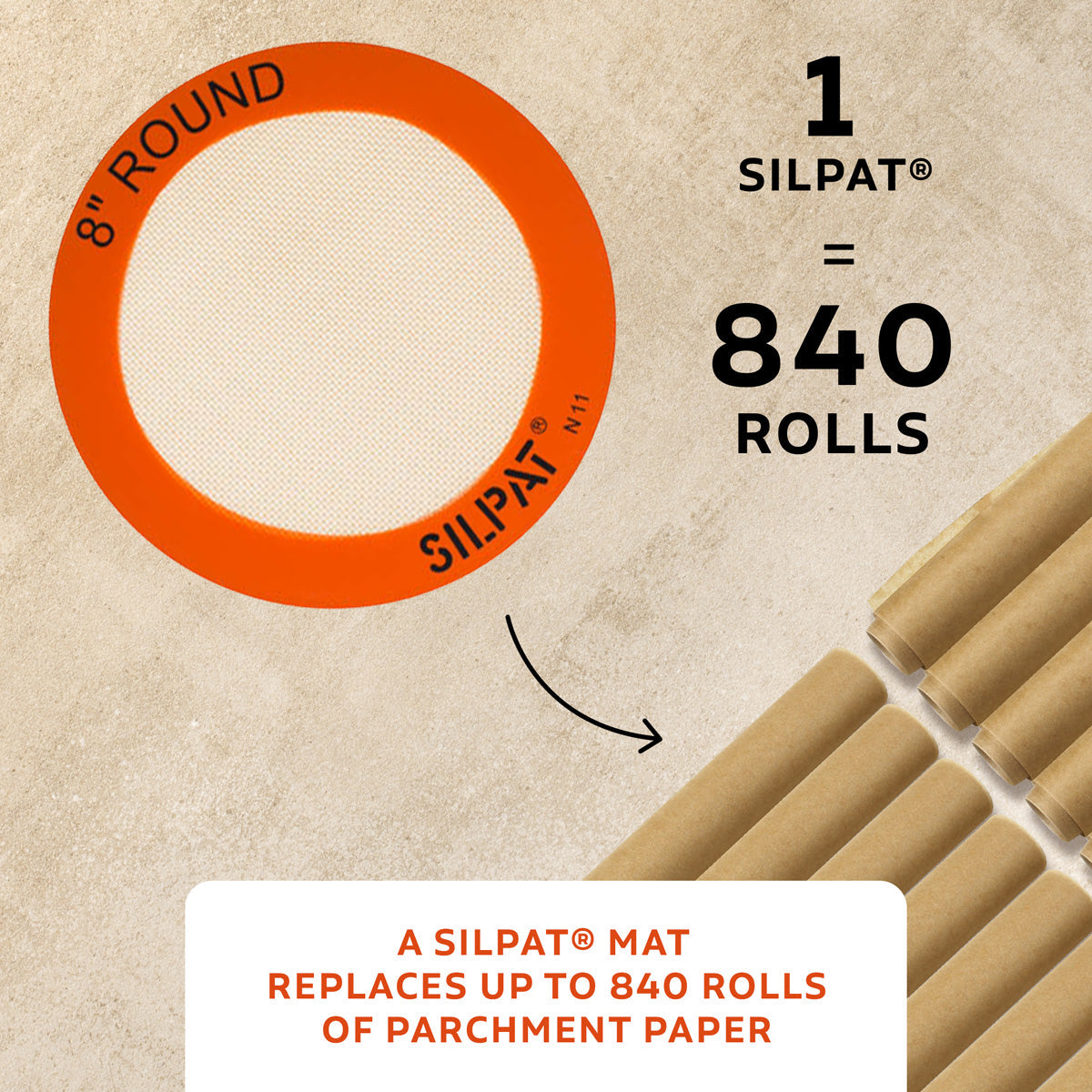 Tapete redondo Silpat de 8" 
