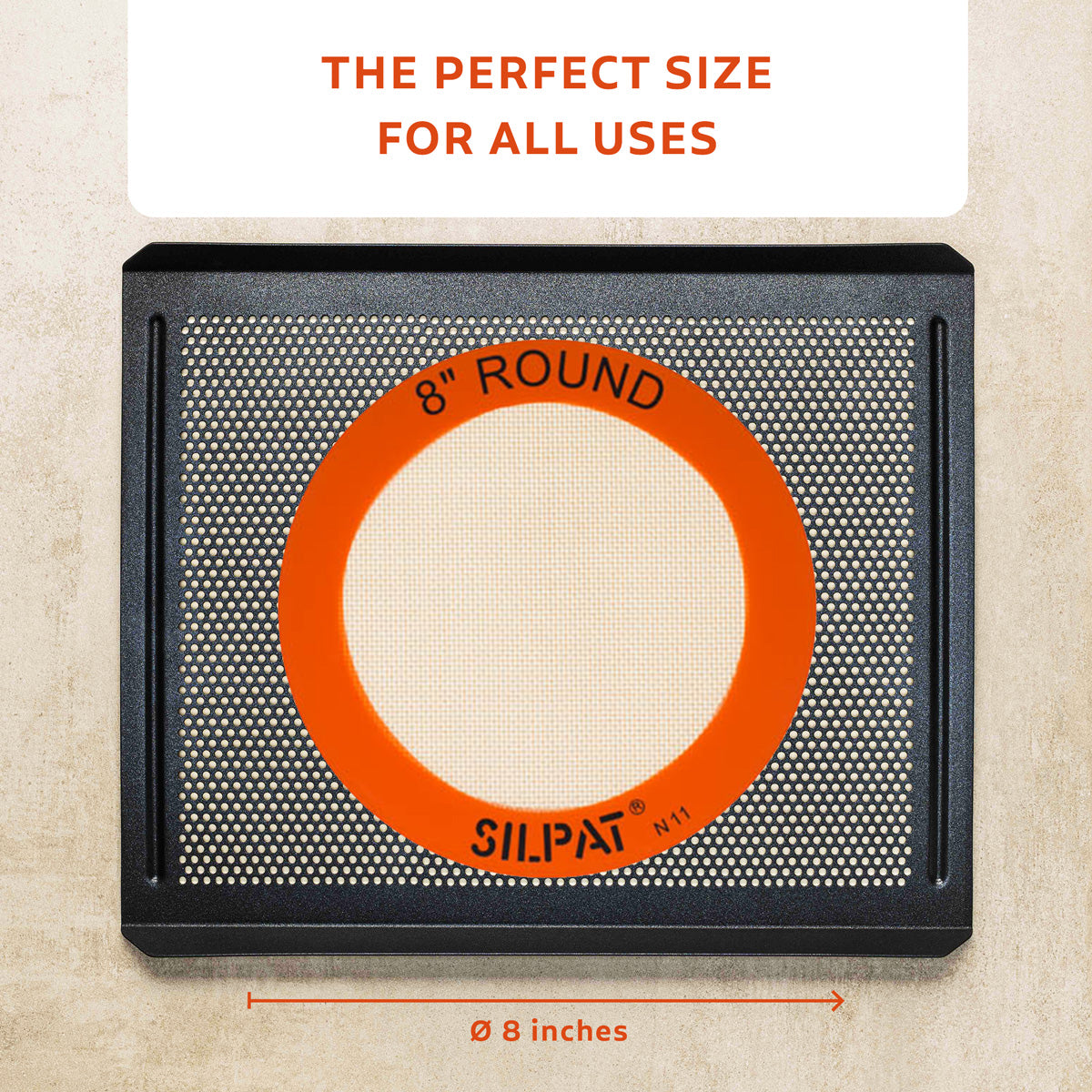 Tapete redondo Silpat de 8" 