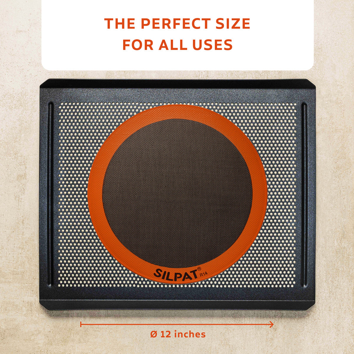 Tapete redondo para pizza Silpat de 12" 