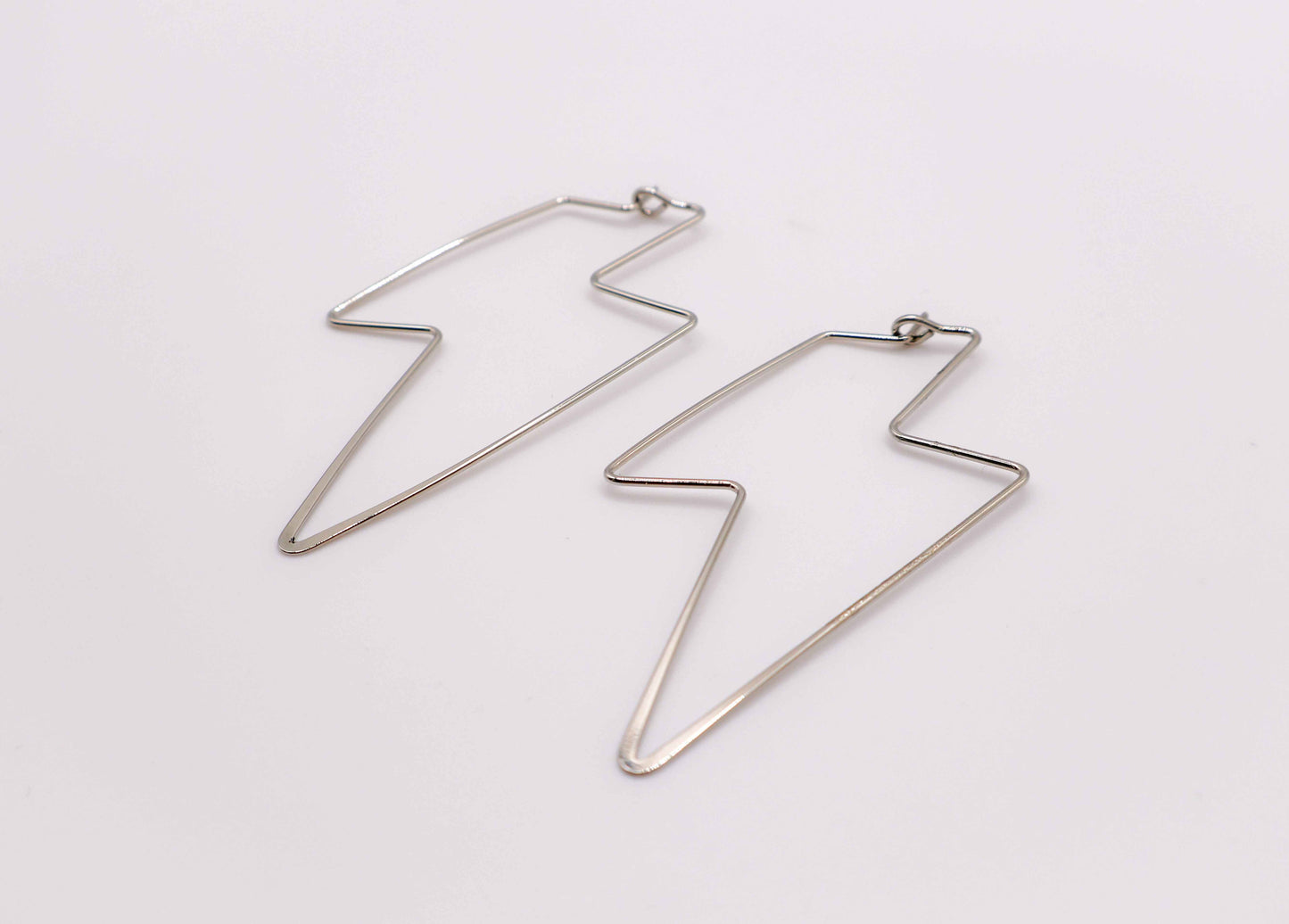 Silver Lightning Bolt Earrings