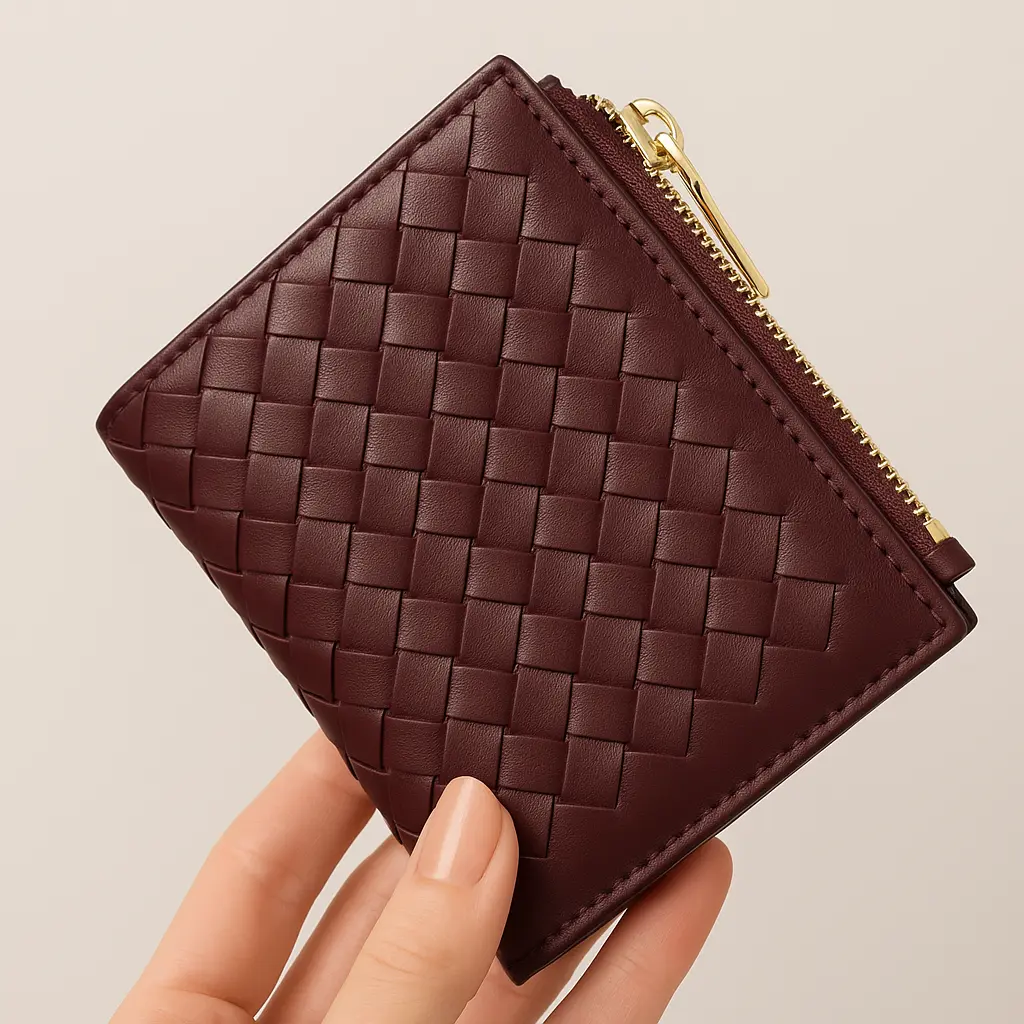 WOVEN LEATHER SMALL WALLET