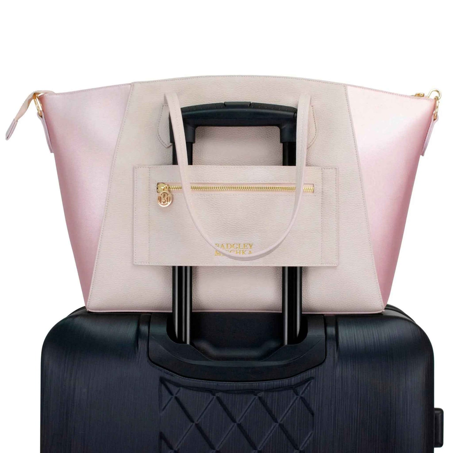 Caroline Vegan Leather Monogram Weekender Duffel Bag