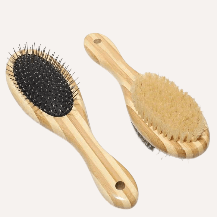 Two-Sided Pet Brush – Bristle & Wire for Shedding & Detangling - Lolomo!