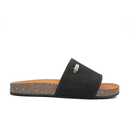 Black Single - Strap Slide Sandals