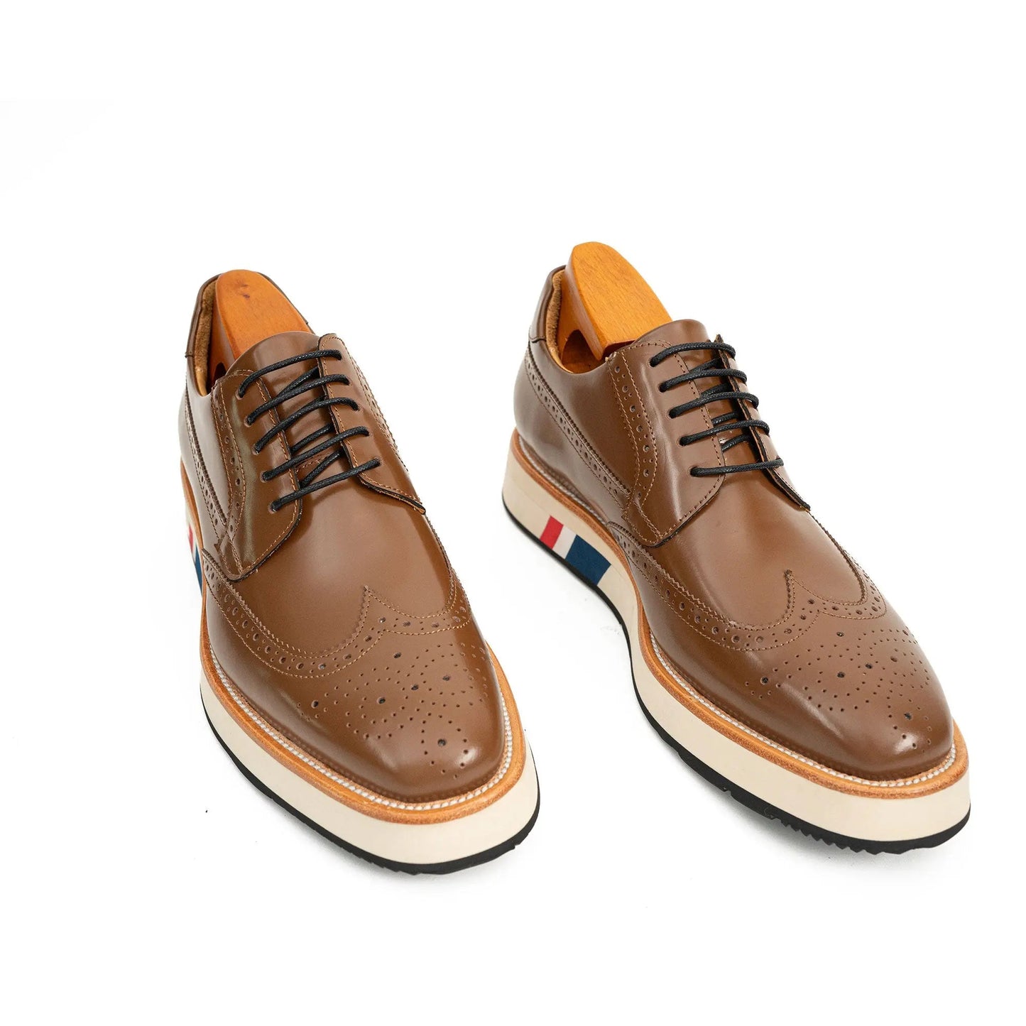 Brown Brogue Shoes with Colorful Sole