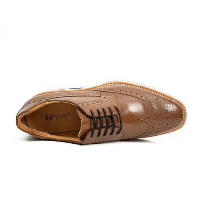 Brown Brogue Shoes with Colorful Sole