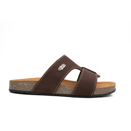 Brown Double - Strap Slide Sandals