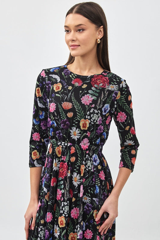 Floral Print Mesh Dress