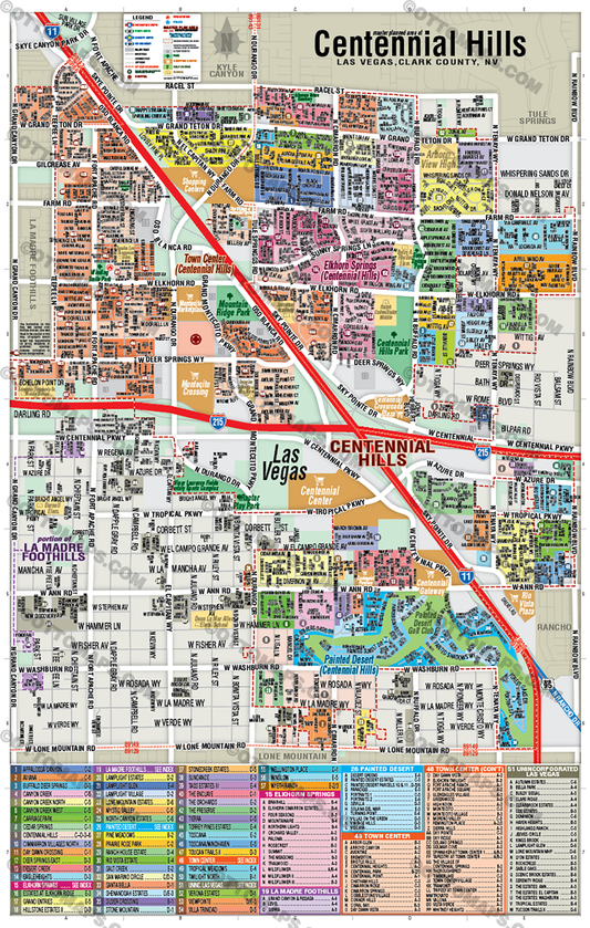 Centennial Hills Map, Las Vegas, NV - POSTER PRINTS