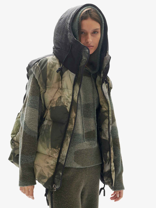 Hooded Down Vest - Rekall Tie