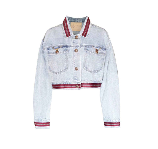 Danielle Denim Jacket with Red Lining – Women’s Casual Style