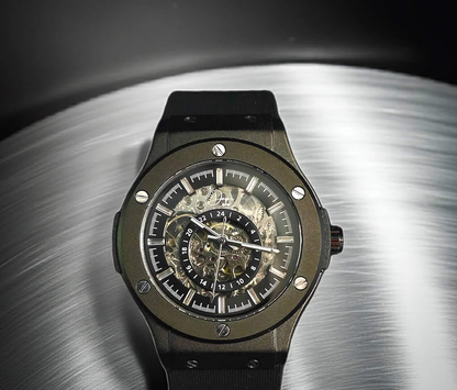 The 199 Gunmetal -Skeleton Automatic Luxury Watch by Dapr