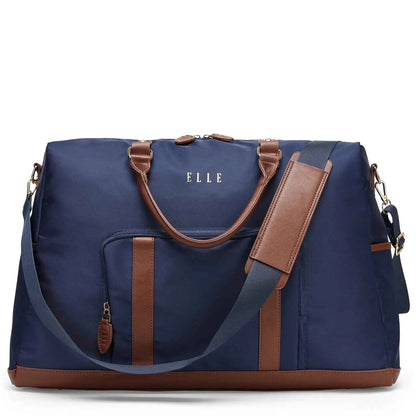 Luxe Journey 30L Twill and Vegan Leather Weekender Duffel Bag