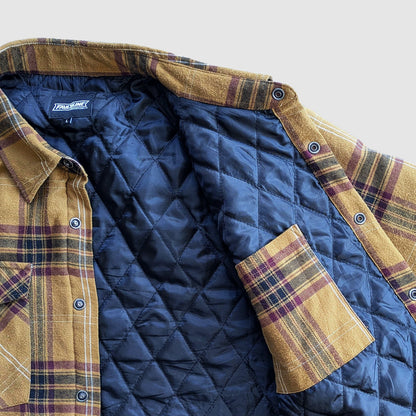 Juniper Insulated Flannel Shacket- Dijon/Maroon
